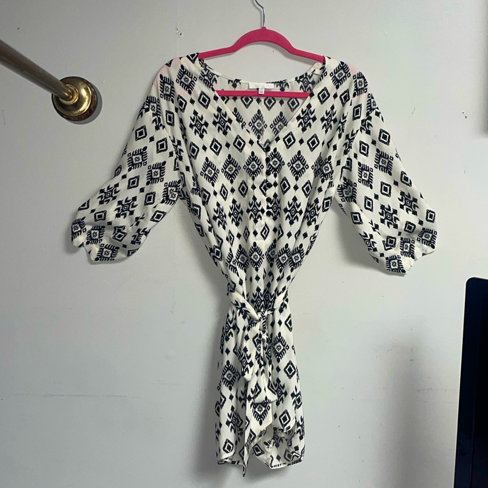 Women’s Glam Black & White Romper • Gorgeous • Aztec Print • Size Medium